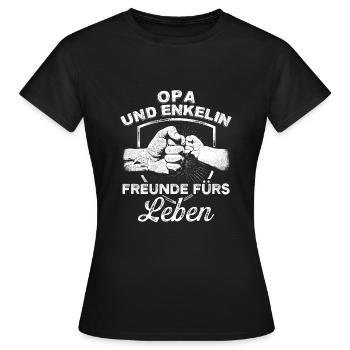 Grandpa and granddaughter Grandchildren Gift Granddaughter - Women's T-Shirt - black - Front - AI Model Female 172 dark (172cm)