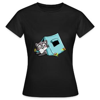campendes putois Camper Camping Tente Nature - T-shirt Femme - noir - Devant - AI Model Female 172 dark (172cm)