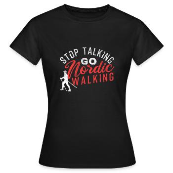 Nordic Walking - Frauen T-Shirt - Schwarz - Vorne - AI Model Female 172 dark (172cm)