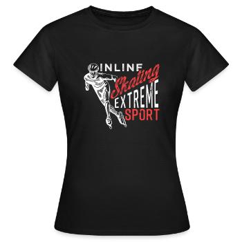 Inline Skaten Rollschuhfahren Inliner Lustig - Frauen T-Shirt - Schwarz - Vorne - AI Model Female 172 dark (172cm)