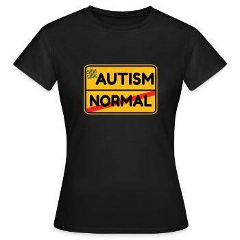 Panneau de signalisation autisme handicap cadeau - T-shirt Femme - noir - Devant - AI Model Female 172 dark (172cm)