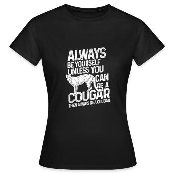 Cougar Großkatze - Frauen T-Shirt - Schwarz - Vorne - AI Model Female 172 dark (172cm)