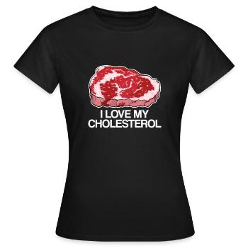 Cholesterol Fleischfresser Ketogene Diät Geschenk - Frauen T-Shirt - Schwarz - Vorne - AI Model Female 172 dark (172cm)