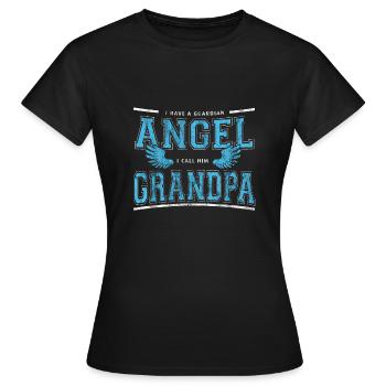 Schutzengel Opa - Frauen T-Shirt - Schwarz - Vorne - AI Model Female 172 dark (172cm)