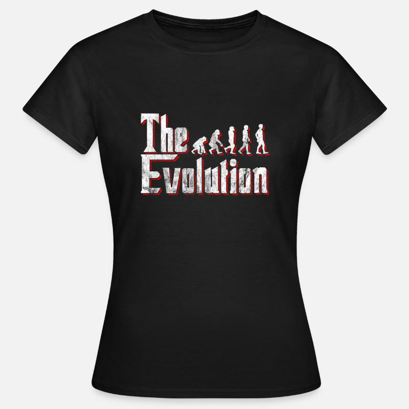 Evolution des Menschen - Frauen T-Shirt - Schwarz