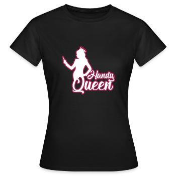 HANDY QUEEN - Frauen T-Shirt - Schwarz - Vorne - AI Model Female 172 dark (172cm)