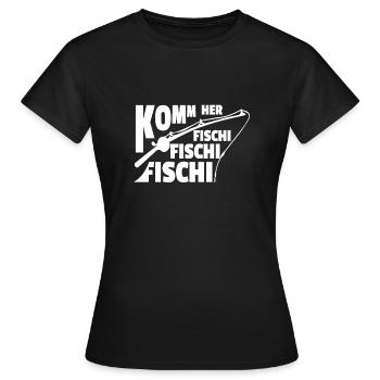 VIENS À L’ÉTANG DE POISSON - T-shirt Femme - noir - Devant - AI Model Female 172 dark (172cm)