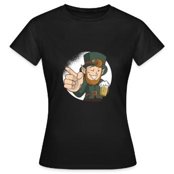 Saint-Patrick, Fête, Bière, Bière, Ivre - T-shirt Femme - noir - Devant - AI Model Female 172 dark (172cm)