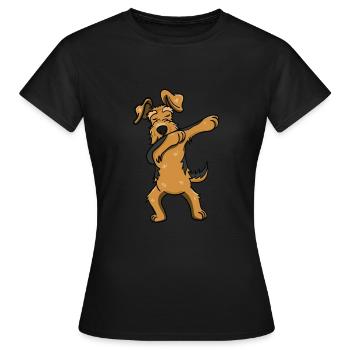 Cadeau drôle de danse de chien Airedale - T-shirt Femme - noir - Devant - AI Model Female 172 dark (172cm)
