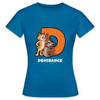 Dominanz Master Sklave Domina Sklave BDSM sadomaso - Frauen T-Shirt - Antikblaues Saphir meliert - Vorne - AI Model Female 172 dark (172cm)