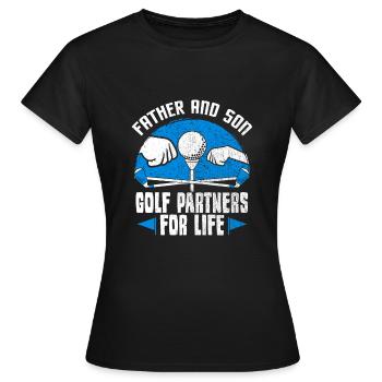 Golfen Golfer Vater Sohn Golf Geschenk - Frauen T-Shirt - Schwarz - Vorne - AI Model Female 172 dark (172cm)