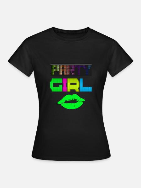 Party Girl Neon Rave Disco Dance Glow Geschenk - Frauen T-Shirt - Schwarz