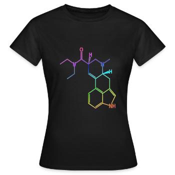 T-shirt à formule structurelle LSD acide hallucinogène psy - T-shirt Femme - noir - Devant - AI Model Female 172 dark (172cm)