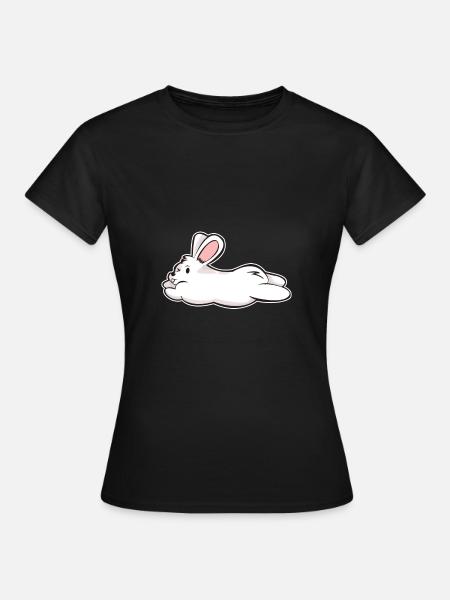 White Rabbit Rabbit Rabbit Comic Gift - Women's T-Shirt - black