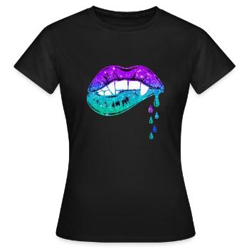 Lèvres fondantes - T-shirt Femme - noir - Devant - AI Model Female 172 dark (172cm)
