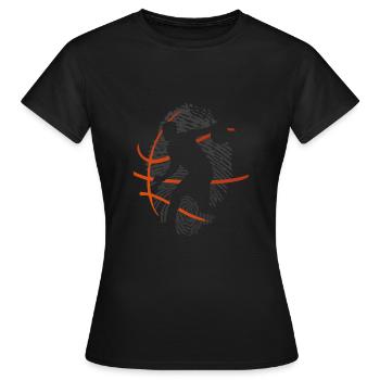 Empreintes digitales de basketball - T-shirt Femme - noir - Devant - AI Model Female 172 dark (172cm)
