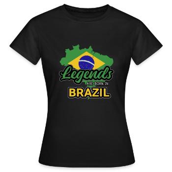 Tshirt Brésilien Légendes Brésiliennes - T-shirt Femme - noir - Devant - AI Model Female 172 dark (172cm)