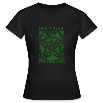 Weed fumeurs de drogue TShirt chanvre organique - T-shirt Femme - noir - Devant - AI Model Female 172 dark (172cm)