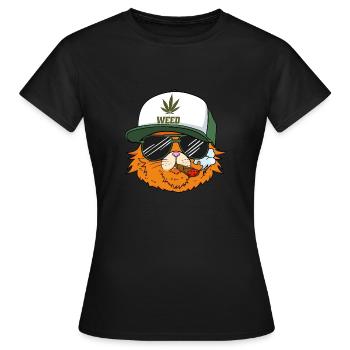 Cadeau de cannabis Kiffen Ganja au chat chaton Weed - T-shirt Femme - noir - Devant - AI Model Female 172 dark (172cm)