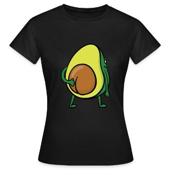 Avocado Hintern Po Popo Veganer Lustig Geschenk - Frauen T-Shirt - Schwarz - Vorne - AI Model Female 172 dark (172cm)