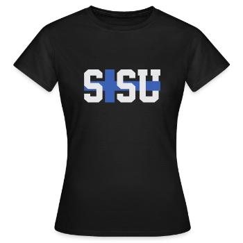 Sisu Finnish Finnish Finnish Flag - Women's T-Shirt - black - Front - AI Model Female 172 dark (172cm)