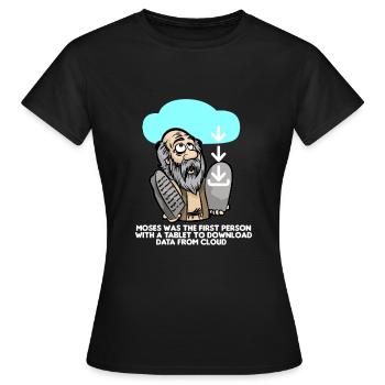 DOWNLOAD MOSES Cloud Computing IT Informatiker - Frauen T-Shirt - Schwarz - Vorne - AI Model Female 172 dark (172cm)