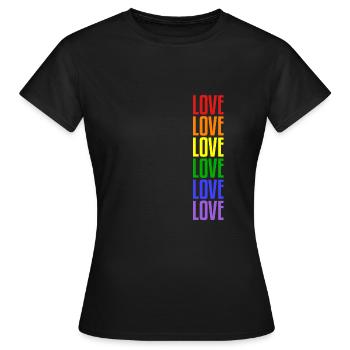 Amour Amour Amour | Gay Pride, Gay, LGBT - T-shirt Femme - noir - Devant - AI Model Female 172 dark (172cm)