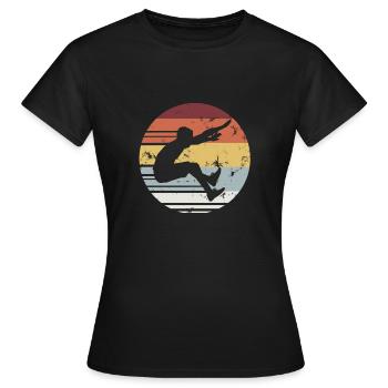 Weitsprung Leichtathletik Zehnkampf Sport - Frauen T-Shirt - Schwarz - Vorne - AI Model Female 172 dark (172cm)