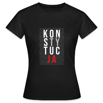 Constitution de Konstytucja | Pologne, polonaise, polonaise - T-shirt Femme - noir - Devant - AI Model Female 172 dark (172cm)
