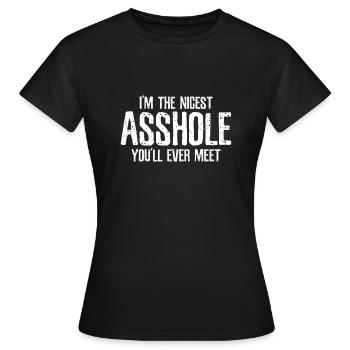 Asshole humor - Women's T-Shirt - black - Front - AI Model Female 172 dark (172cm)