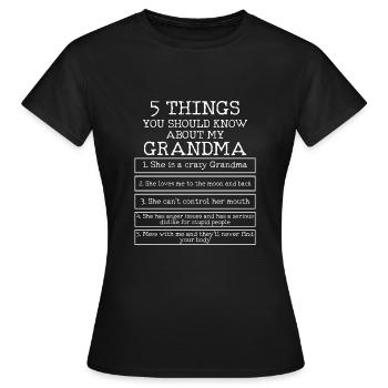 Grand-mère grand-mère - T-shirt Femme - noir - Devant - AI Model Female 172 dark (172cm)