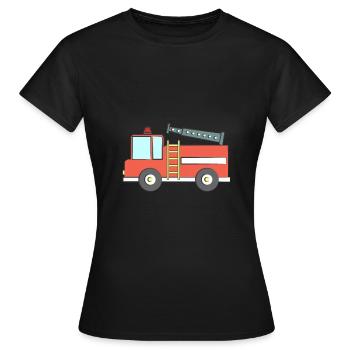 Camion de pompiers - T-shirt Femme - noir - Devant - AI Model Female 172 dark (172cm)