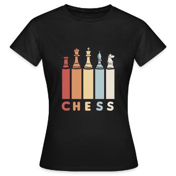 CHESS RETRO Chess Player Chess Pieces Chess - Women's T-Shirt - black - Front - AI Model Female 172 dark (172cm)
