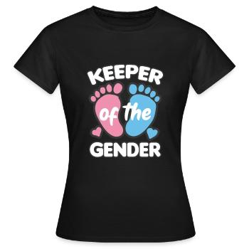 KEEPER OF THE GENDER Fille ou garçon naissance - T-shirt Femme - noir - Devant - AI Model Female 172 dark (172cm)