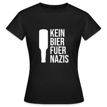 Pas de bière pour les nazis | Antiracisme, contre la loi - T-shirt Femme - noir - Devant - AI Model Female 172 dark (172cm)