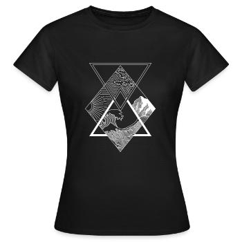 Die Elemente - Wasser, Erde, Feuer, Luft - Frauen T-Shirt - Schwarz - Vorne - AI Model Female 172 dark (172cm)