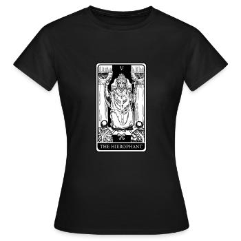 THE HIEROPHANT Tarot Cartes Voyants Devins - T-shirt Femme - noir - Devant - AI Model Female 172 dark (172cm)