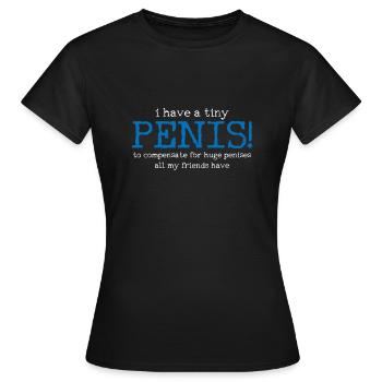 Adult Humor Penis Sarcasm - Women's T-Shirt - black - Front - AI Model Female 172 dark (172cm)