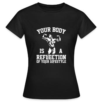 training - Frauen T-Shirt - Schwarz - Vorne - AI Model Female 172 dark (172cm)