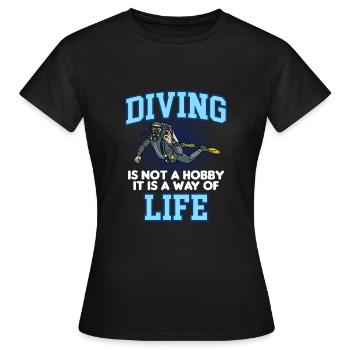 DIVING LIFE - T-shirt Femme - noir - Devant - AI Model Female 172 dark (172cm)