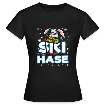 SKI HASE Lapin de neige lapin de neige - T-shirt Femme - noir - Devant - AI Model Female 172 dark (172cm)
