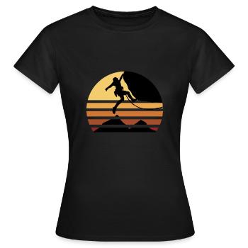 BOULDERING Kletter Sport Extrem Kletterer - Frauen T-Shirt - Schwarz - Vorne - AI Model Female 172 dark (172cm)