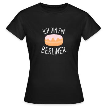 I am a Berlin JFK Berliner Berlin wa - Women's T-Shirt - black - Front - AI Model Female 172 dark (172cm)