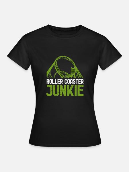 Achterbahn Junkie - Frauen T-Shirt - Schwarz