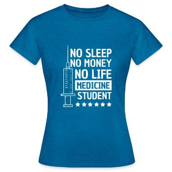 étudiant en médecine - T-shirt Femme - bleu saphir antique chiné - Devant - AI Model Female 172 dark (172cm)