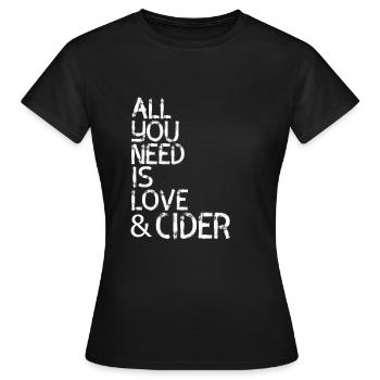 Cider Apple Cider Gift Alcohol Party Ireland - Women's T-Shirt - black - Front - AI Model Female 172 dark (172cm)