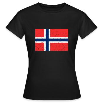 Norwegian flag | Norway, Norge, Norwegian - Women's T-Shirt - black - Front - AI Model Female 172 dark (172cm)