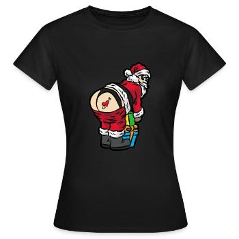 Sexy père Noël en string sous-vêtements - T-shirt Femme - noir - Devant - AI Model Female 172 dark (172cm)