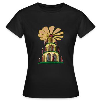 Pyramide de Noël pyramide de Erzgebirge Noël - T-shirt Femme - noir - Devant - AI Model Female 172 dark (172cm)