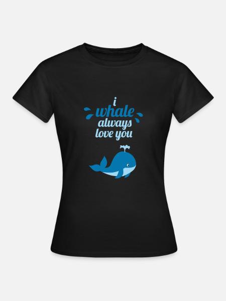Wal Walfisch Blauwal Walfang Sprüche lustig cool - Frauen T-Shirt - Schwarz